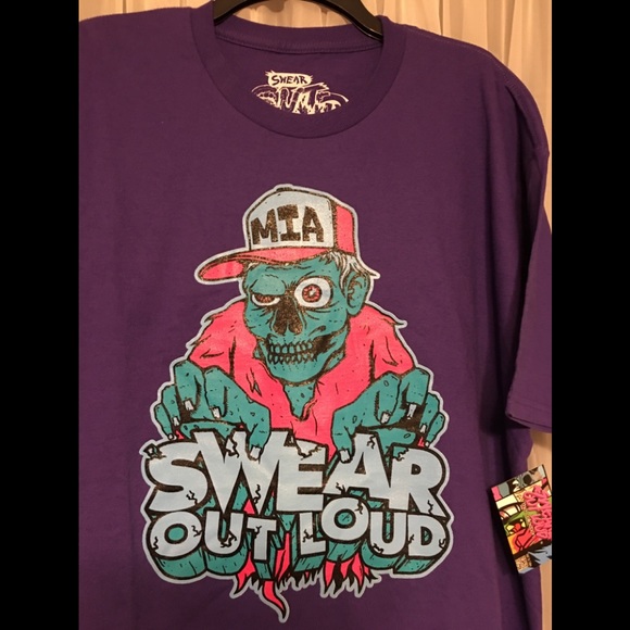Purple Zombie Tee Shirt/ Swear Out Loud Apparel - Picture 5 of 7